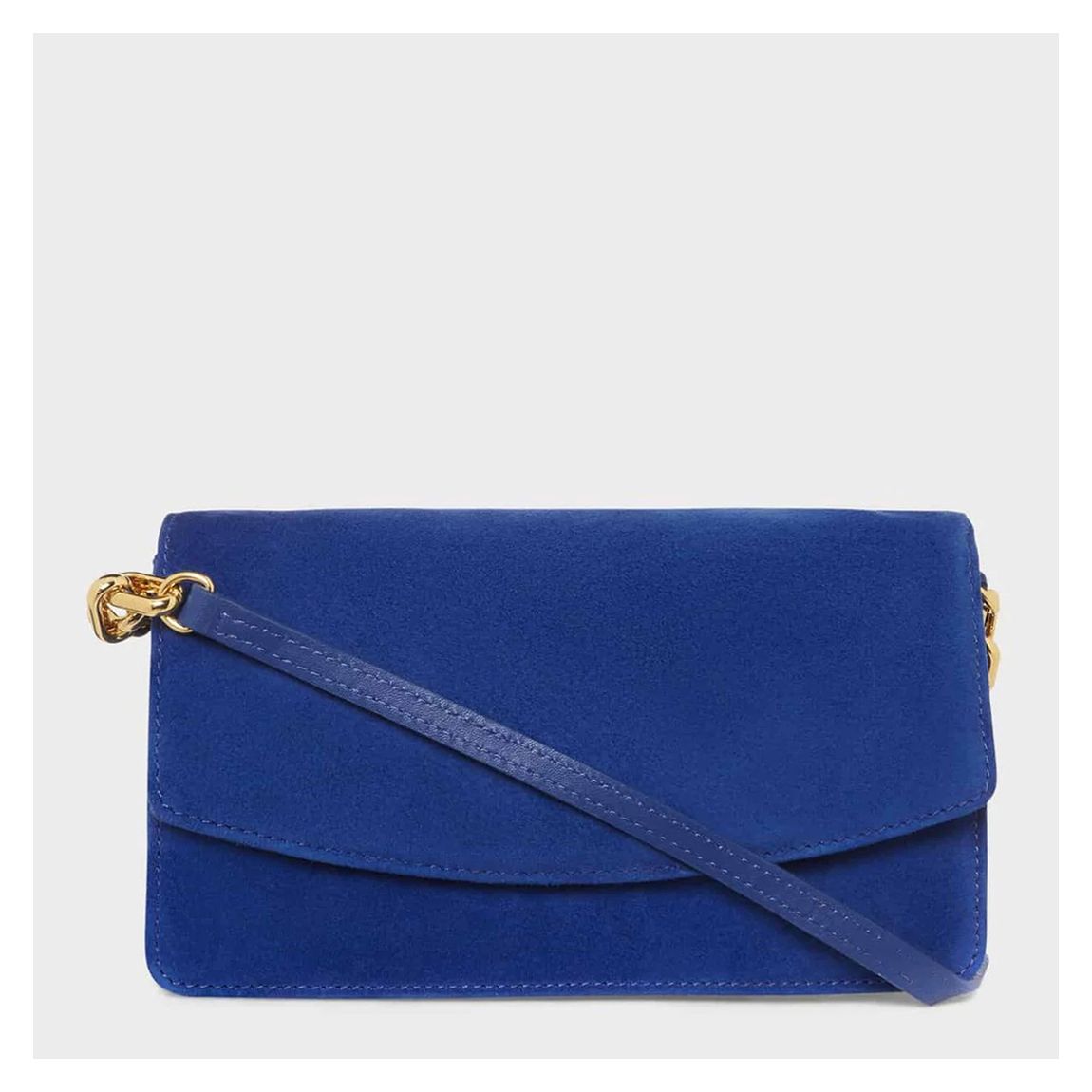 Blue Kensington Suede Clutch Bag main product photo