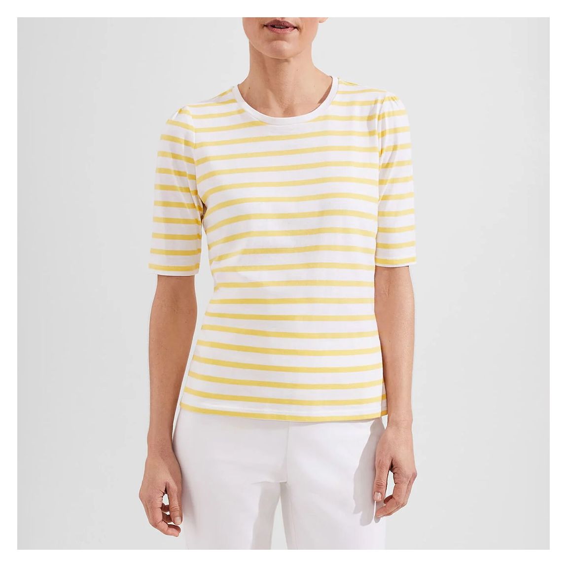 Yellow Eva Stripe Cotton Top main product photo