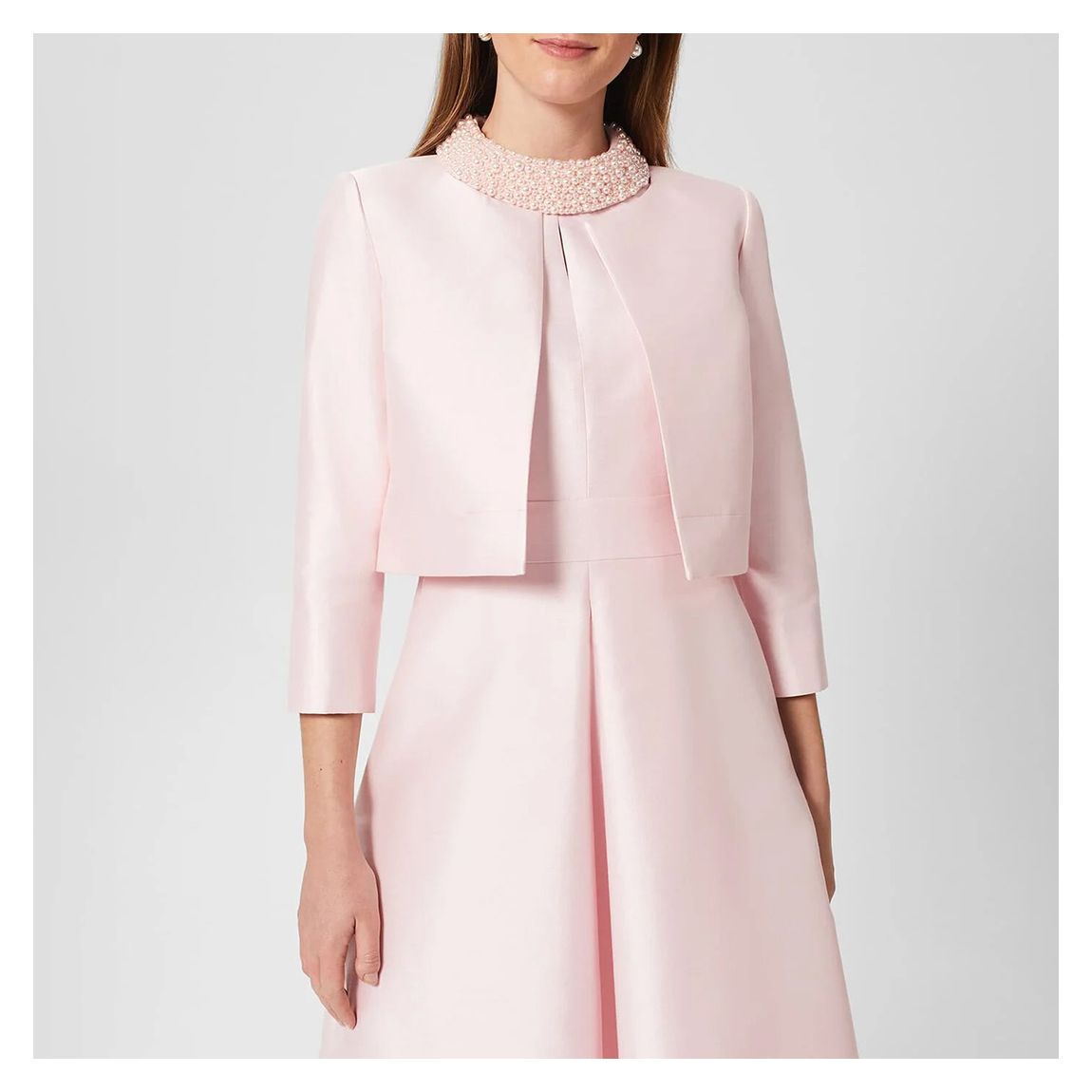 Pale Pink Marcella Silk Wool Blend Blazer main product photo