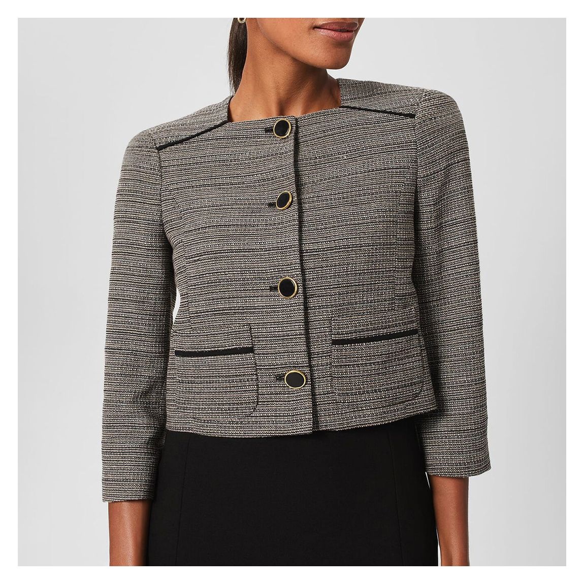 Black Kathy Cotton Blend Blazer main product photo