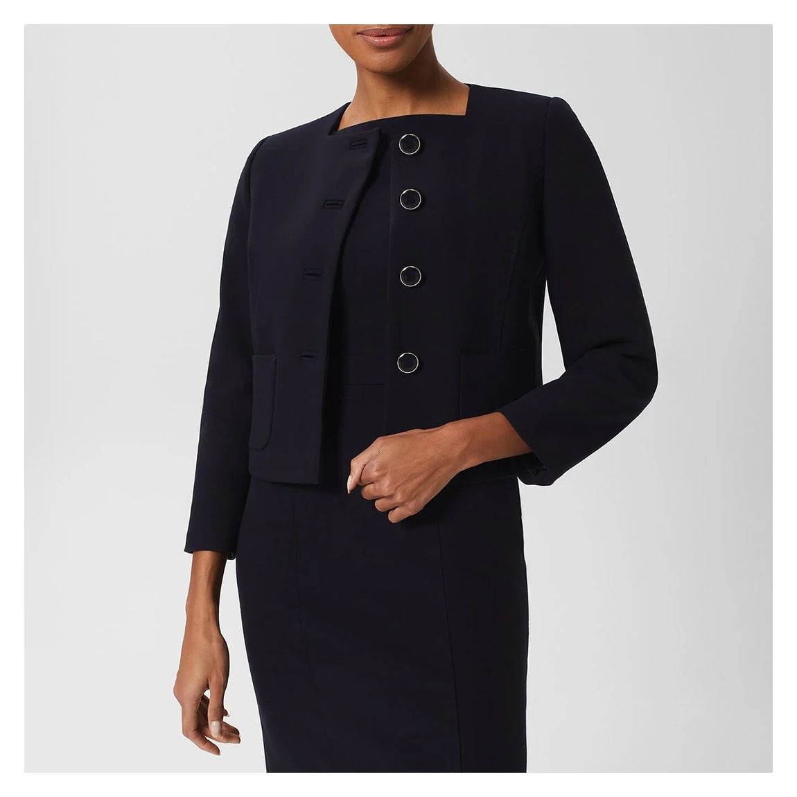 Navy Georgie Button Jacket main product photo