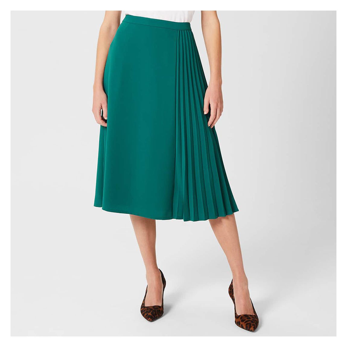 Teal Keziah Pleated Midi Skirt main product photo
