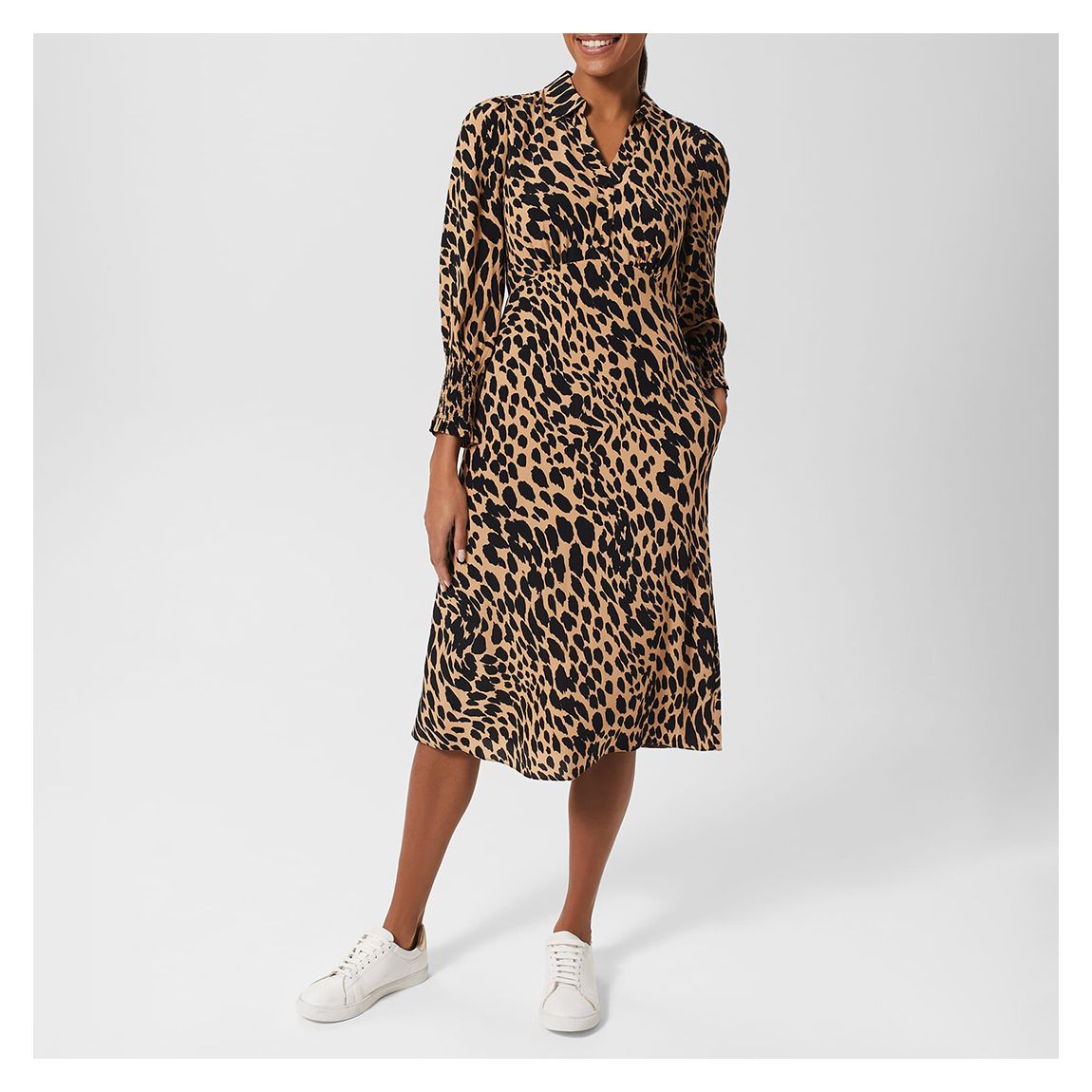 Camel Ariel Animal Printed Dress main product photo