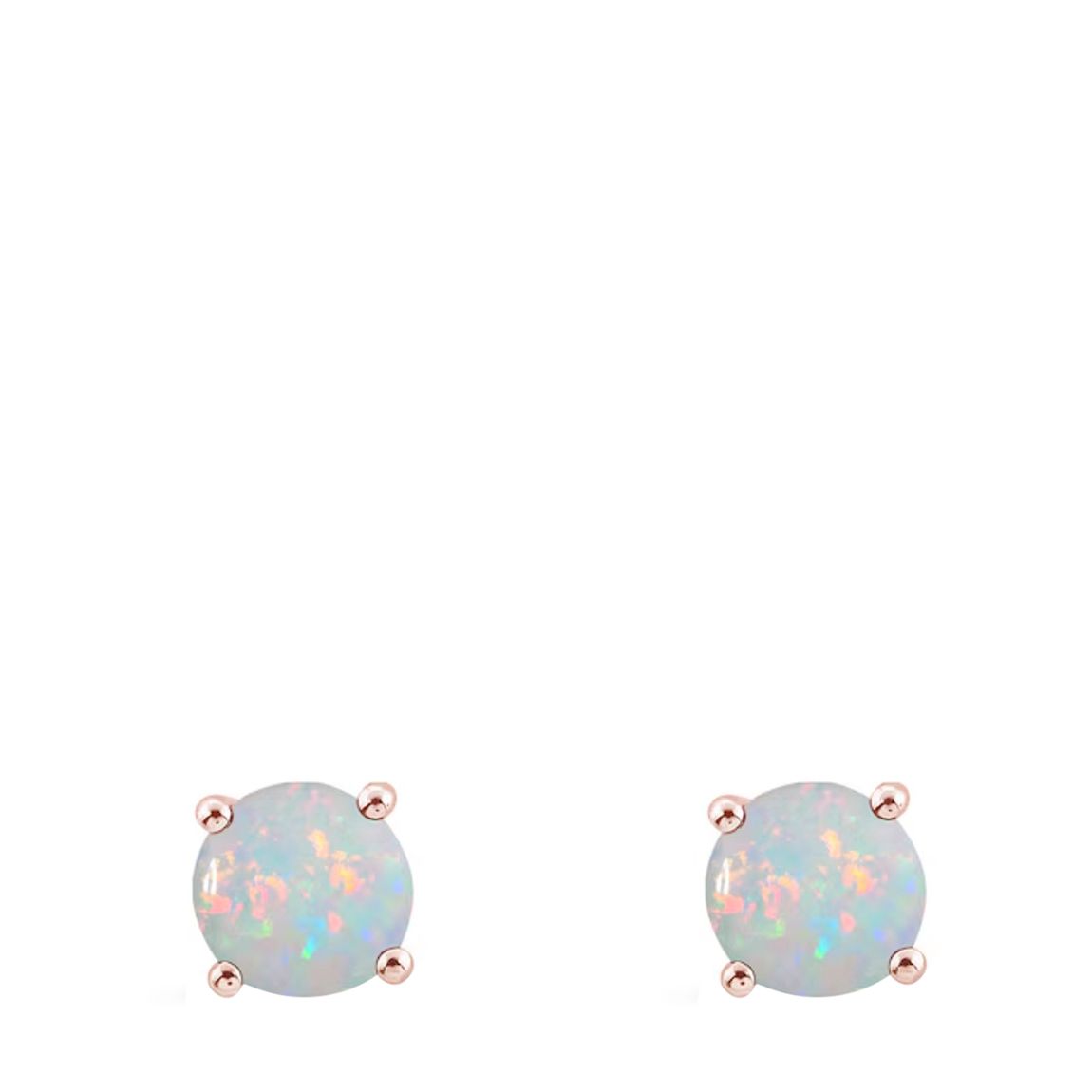 18K Rose Gold Opal Stud Earrings main product photo