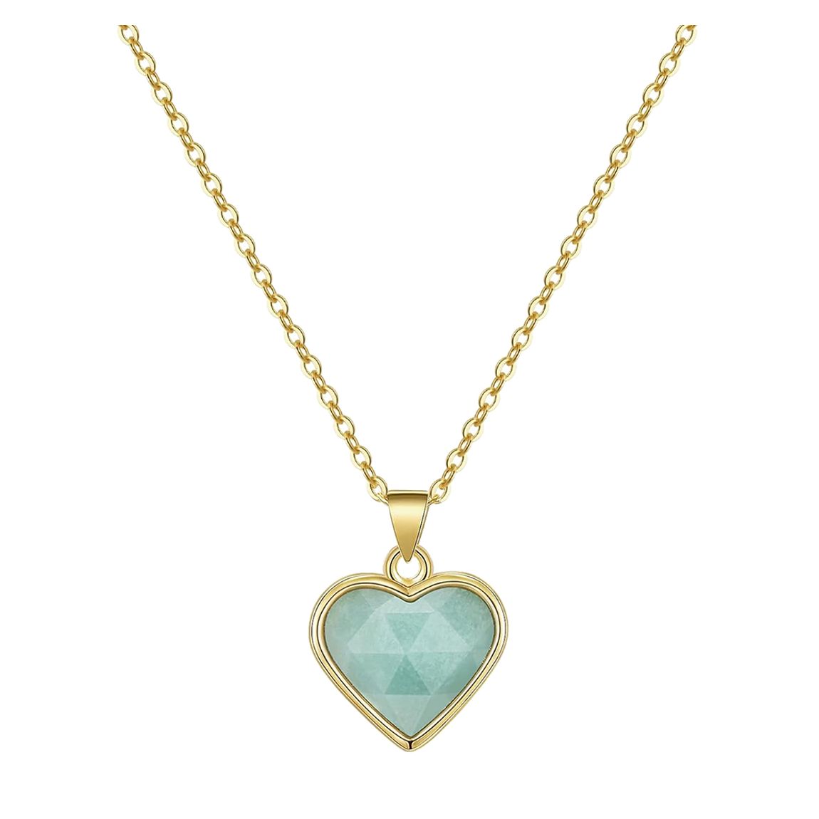 18K Gold Heart Gemstone Necklace main product photo