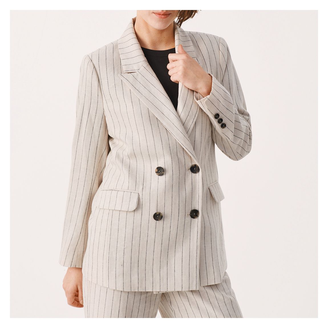 Beige Sine Linen and Cotton Blazer main product photo