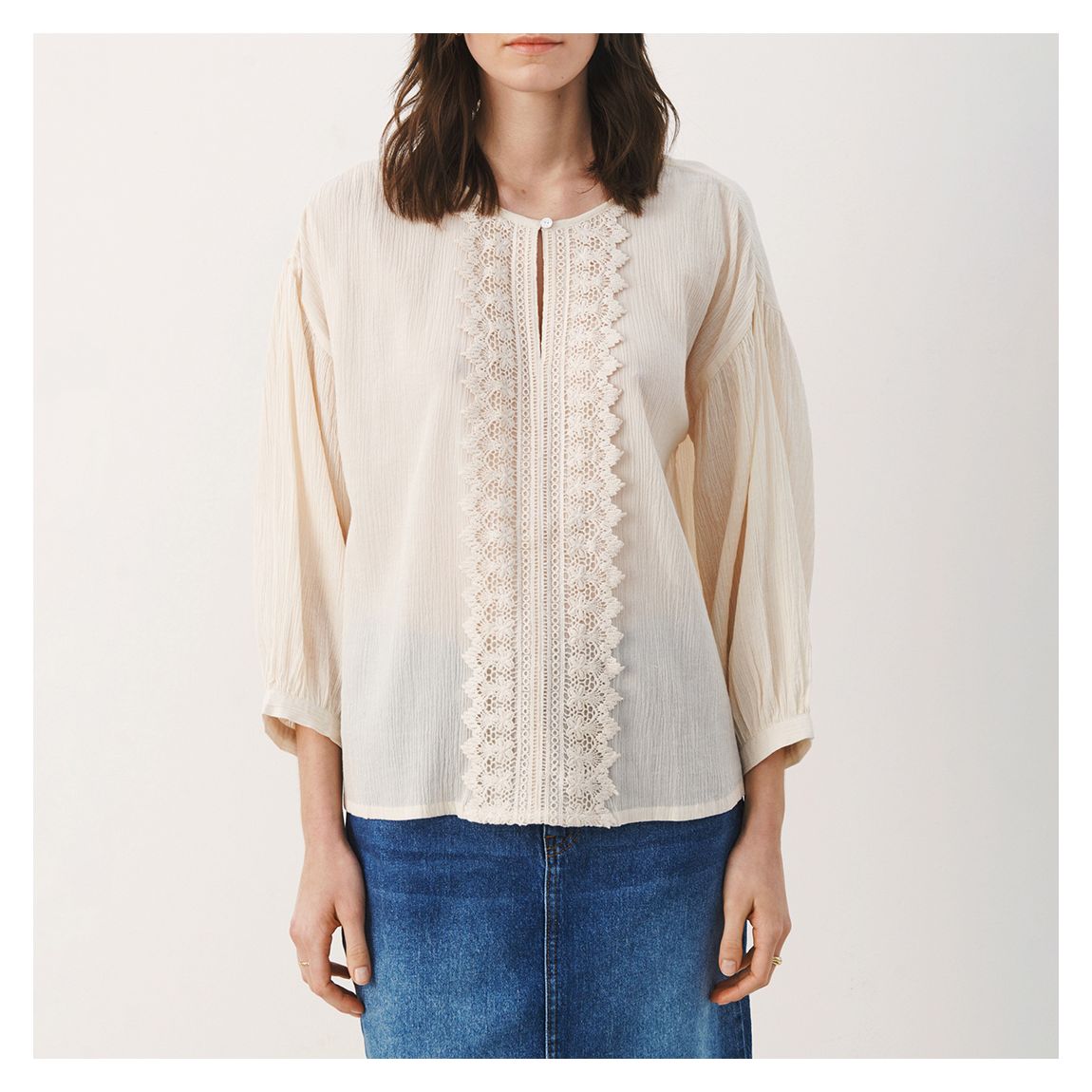 Off White Cotton Blouse main product photo