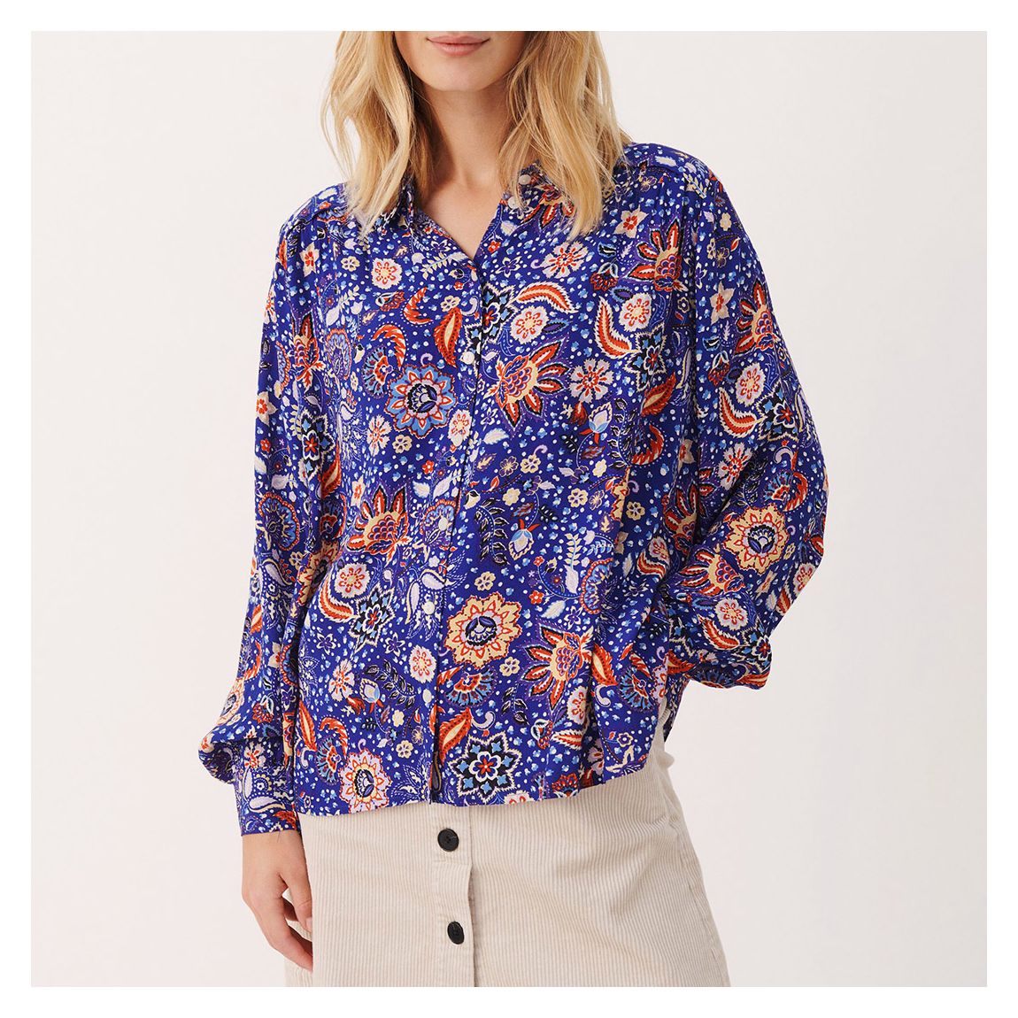 Blue Verna Printed Blouse main product photo