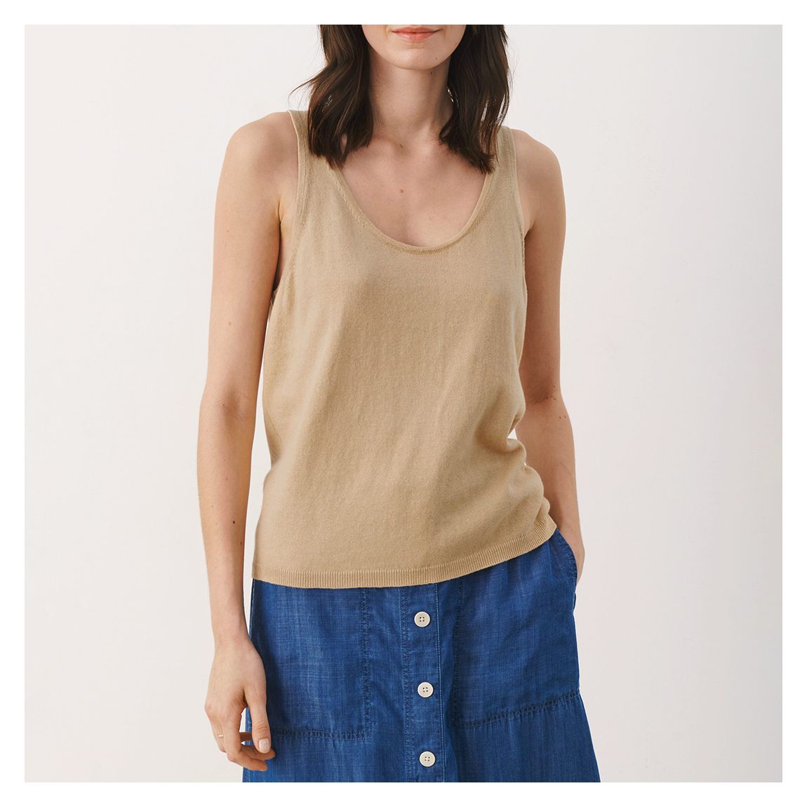 Beige Sabine Cotton Top main product photo