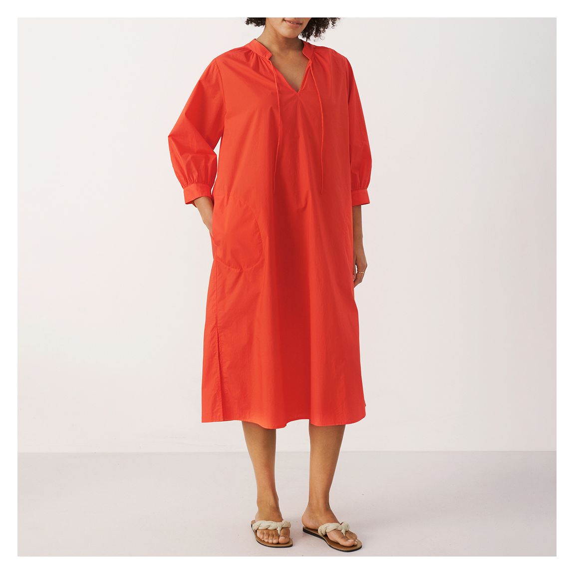 Red Alva Cotton Dress main product photo