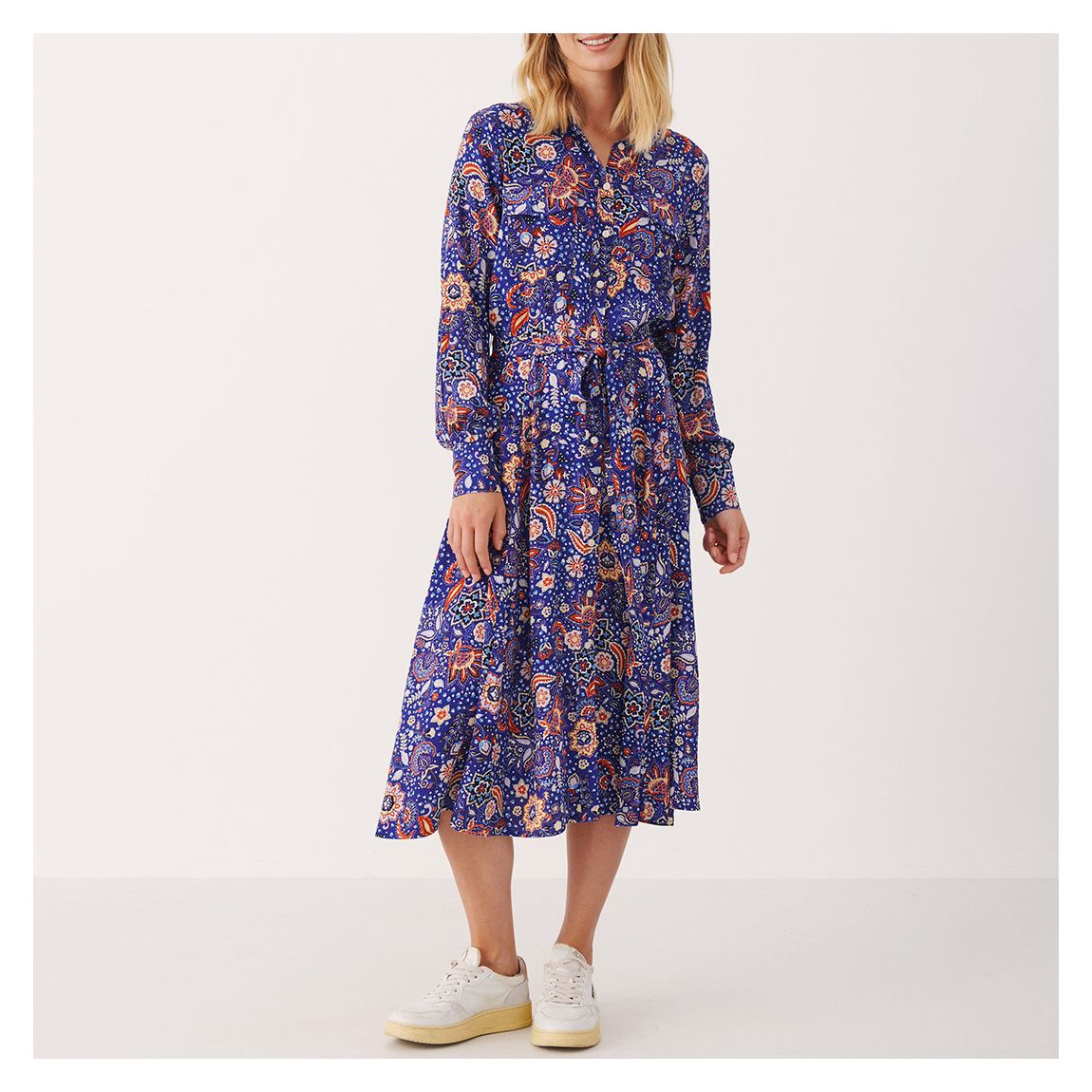 Blue Printed Casual Dress main product photo