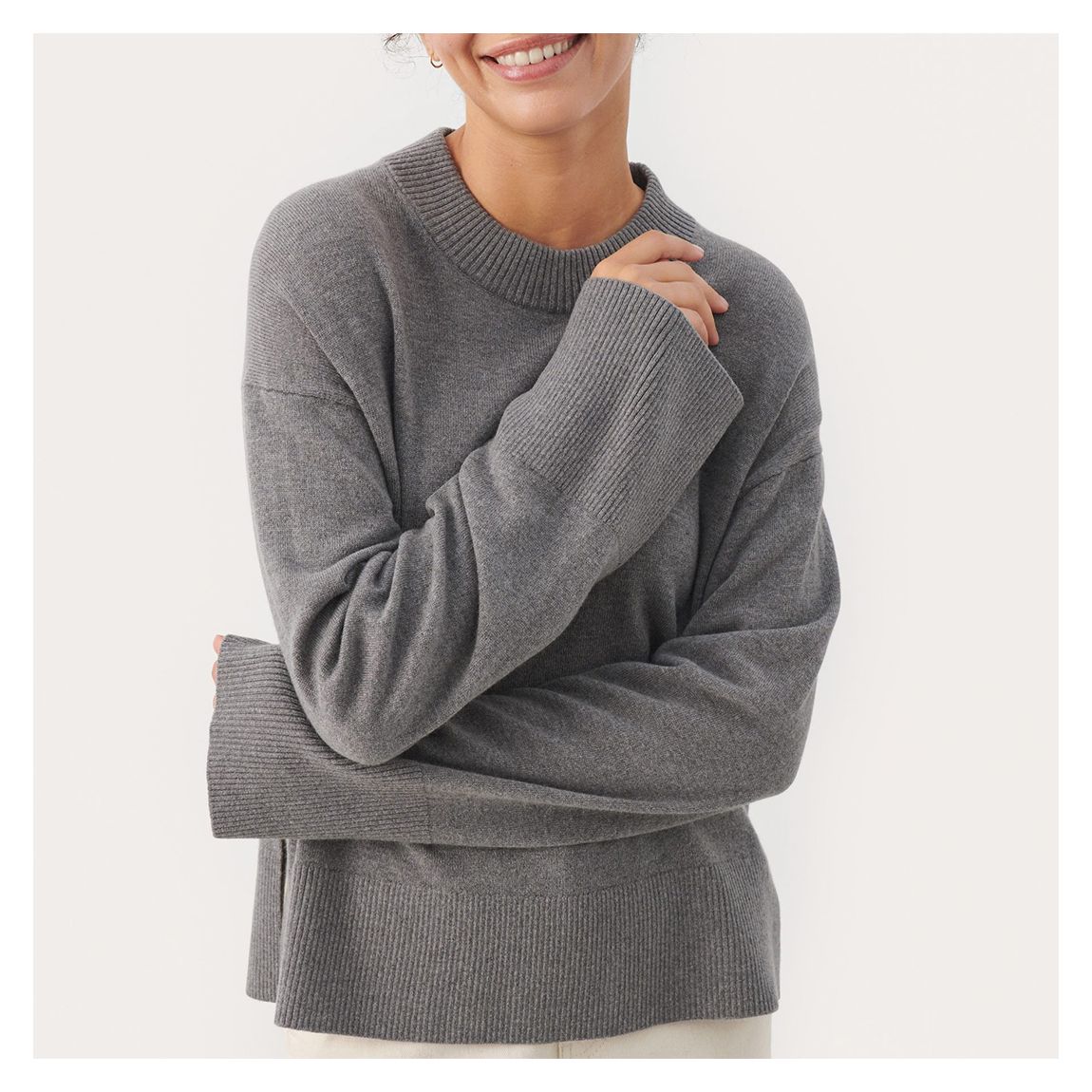 Grey Wool Blend Knit Jumper main product photo