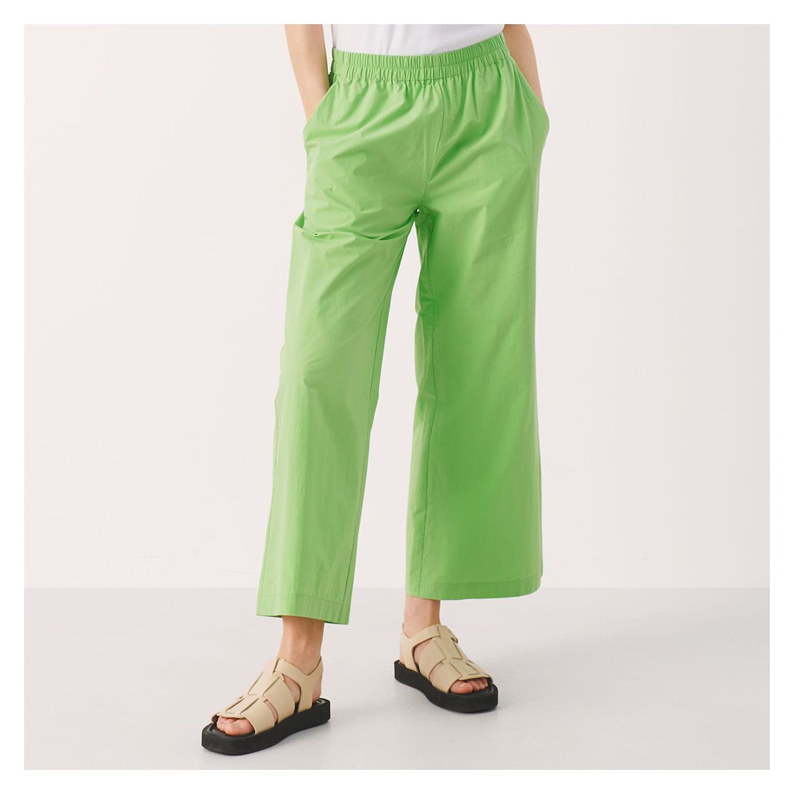 Lime Green Aisha Cotton Trouser main product photo