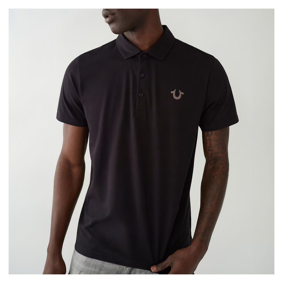 Black Core Cotton Blend Polo Shirt main product photo