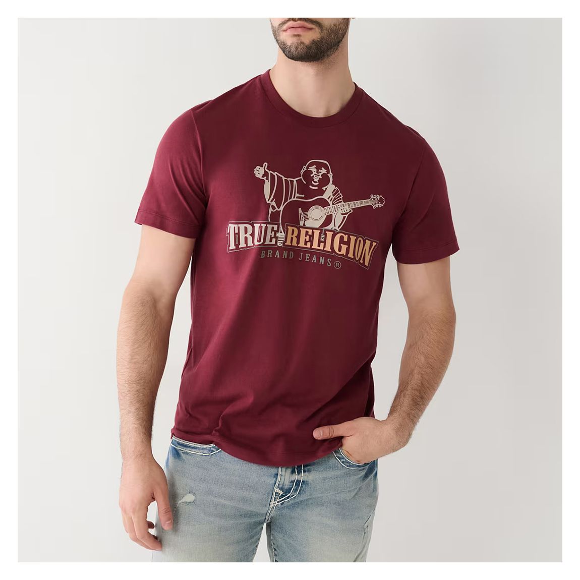 Burgundy Buddha Printed Logo Cotton T-Shirt main product photo