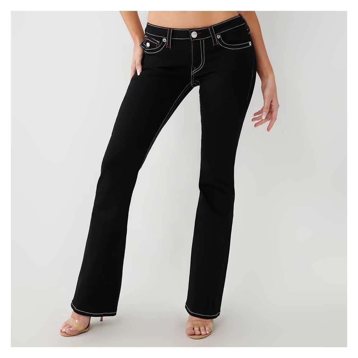 Black Joey Low Rise Flared Stretch Jeans main product photo