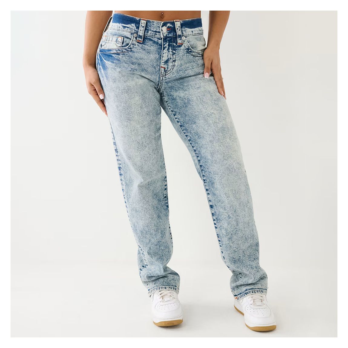 Acid Wash Ricki Relaxed Straight Stretch Jeans main product photo