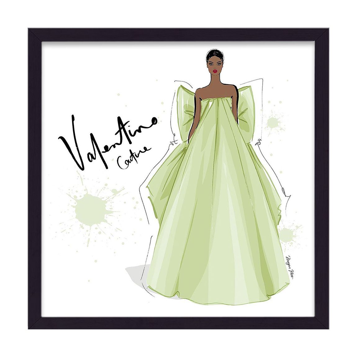 Valentino Couture Green Bowed Gown Framed Print main product photo