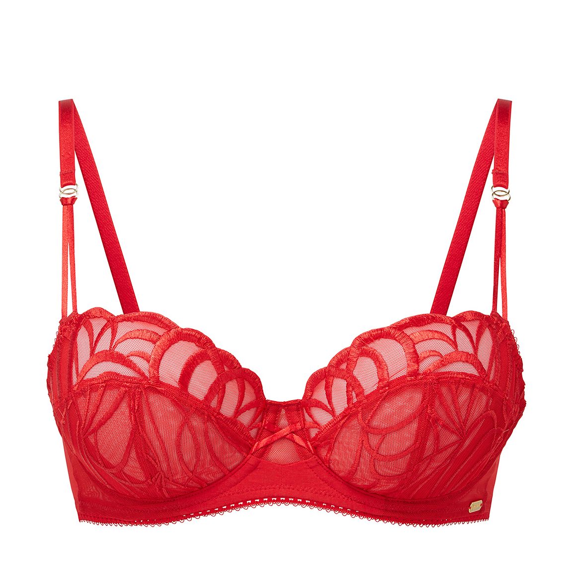 Red Fiesta Non-Padded Balcony Bra main product photo