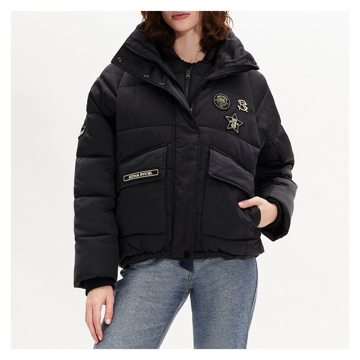 Black Doudoune Patch Coat main product photo