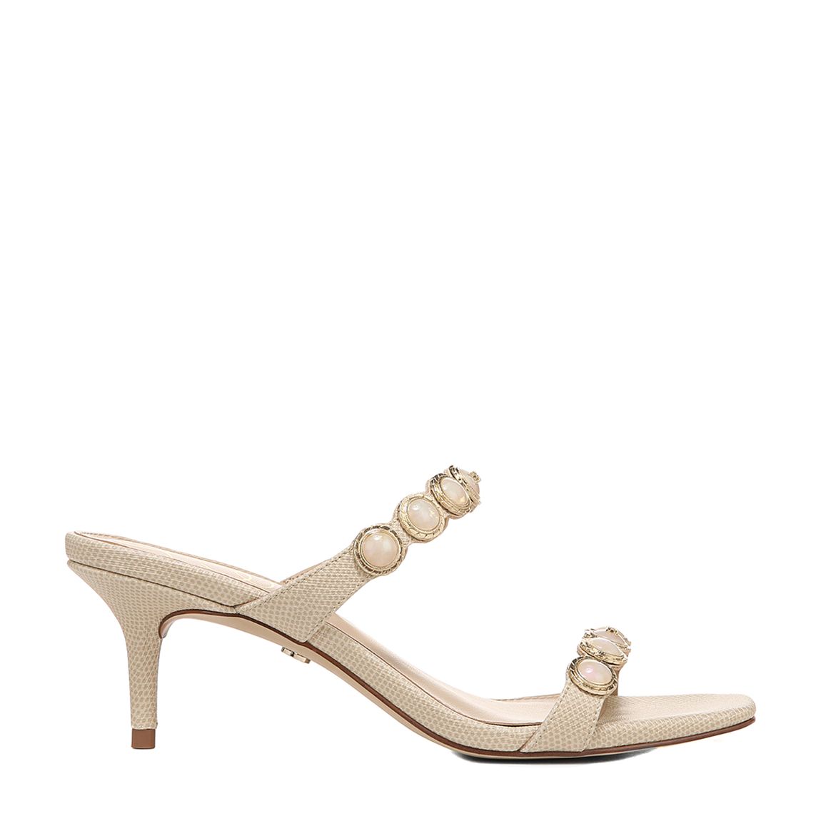 Banana Cream Palma Snake Heeled Sandals main product photo
