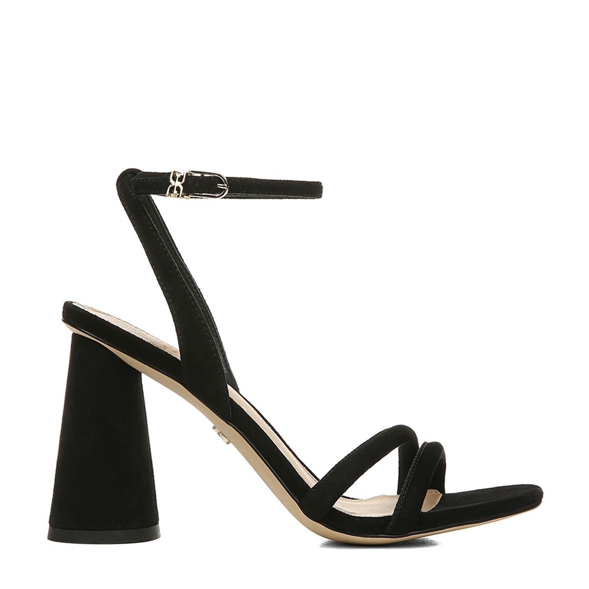 Black Kia Suede Heeled Sandals main product photo