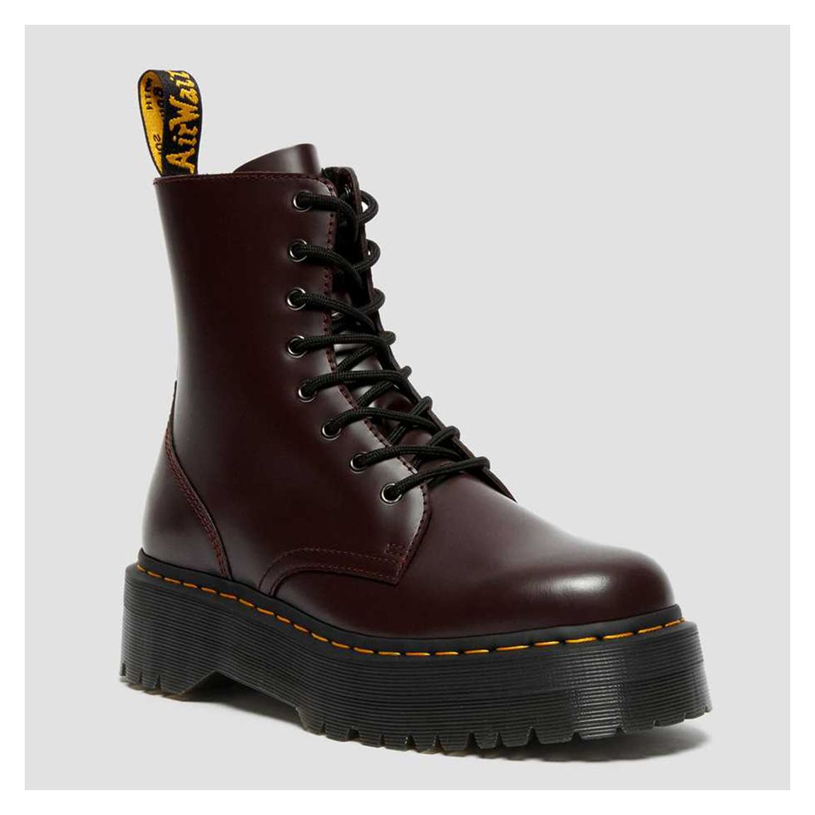 Unisex Burgundy Jadon Leather Platform Boots main product photo