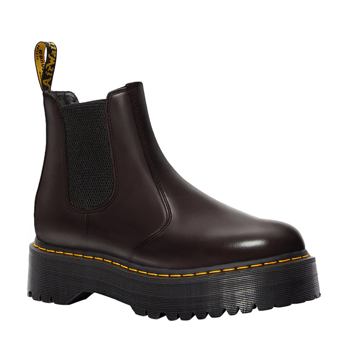 Unisex Dark Red 2976 Quad Smooth Leather Platform Chelsea Boots main product photo