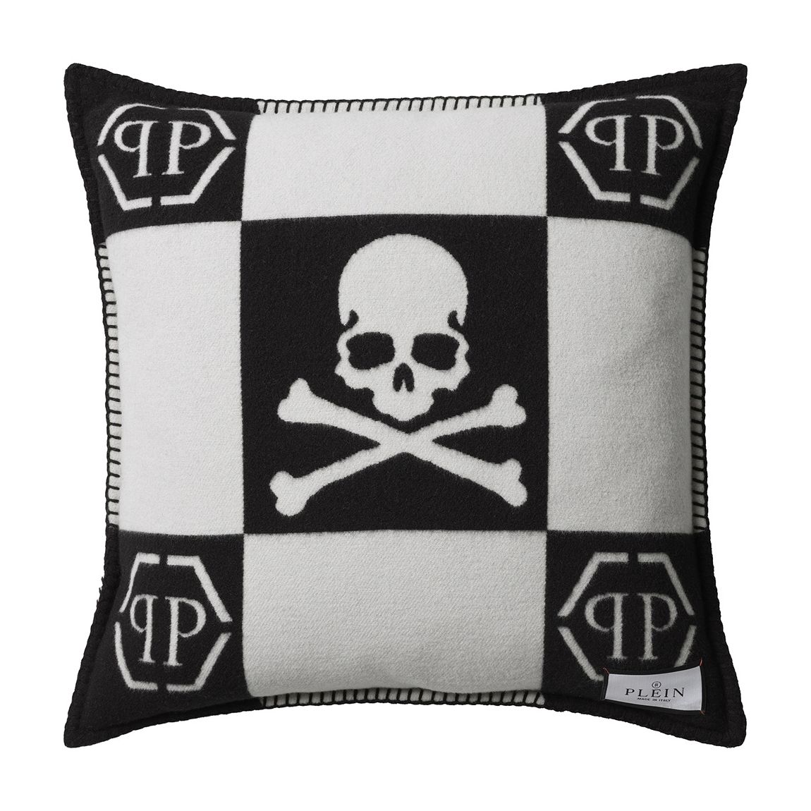 Black Cashmere Skull Cushion, 45x45cm main product photo