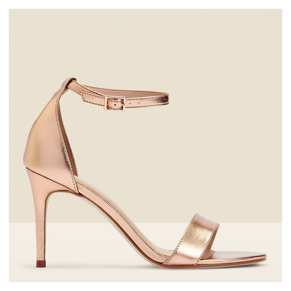 Rose Gold Nia Leather Barely There High Heels main product photo