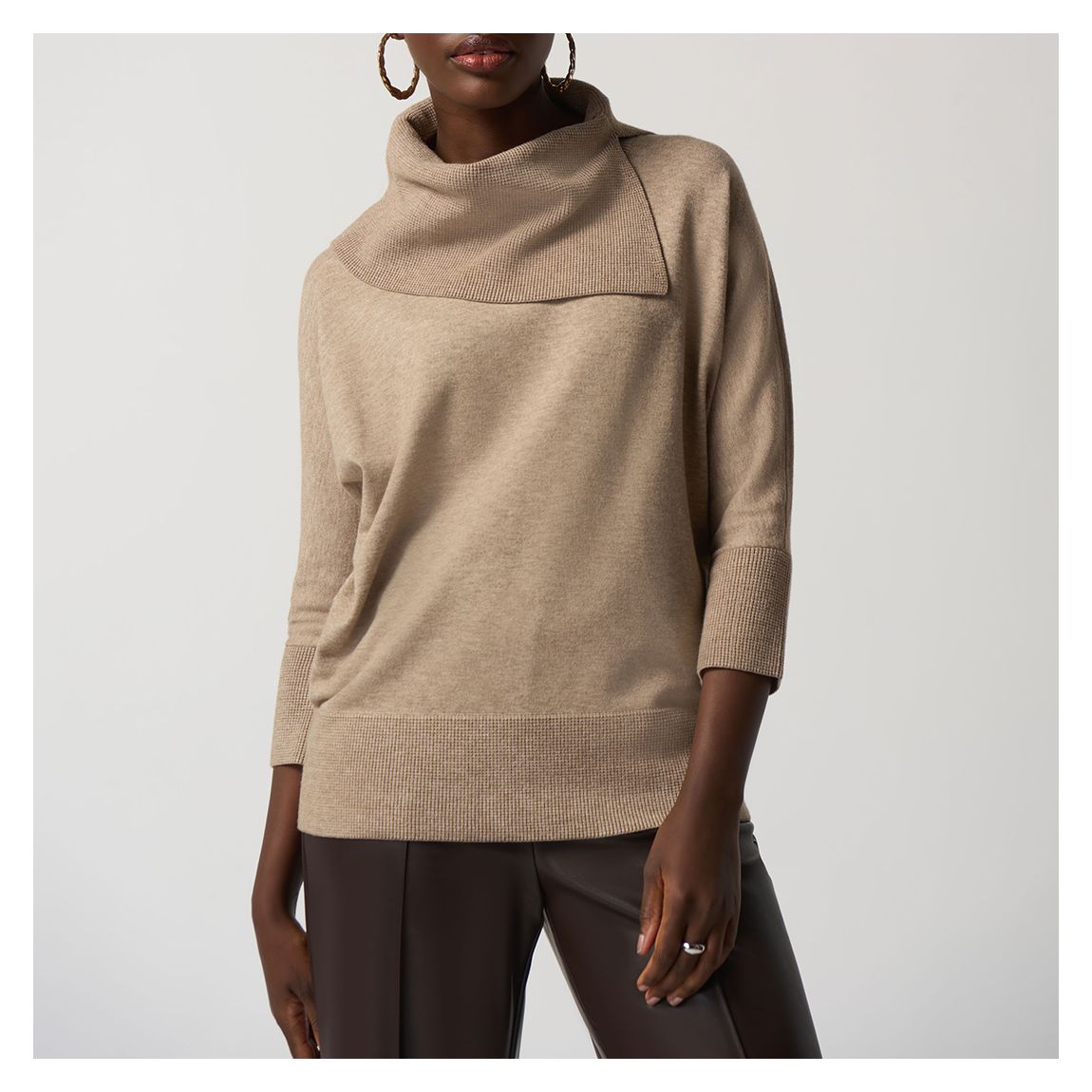 Brown Asymmetrical Sweater Style main product photo
