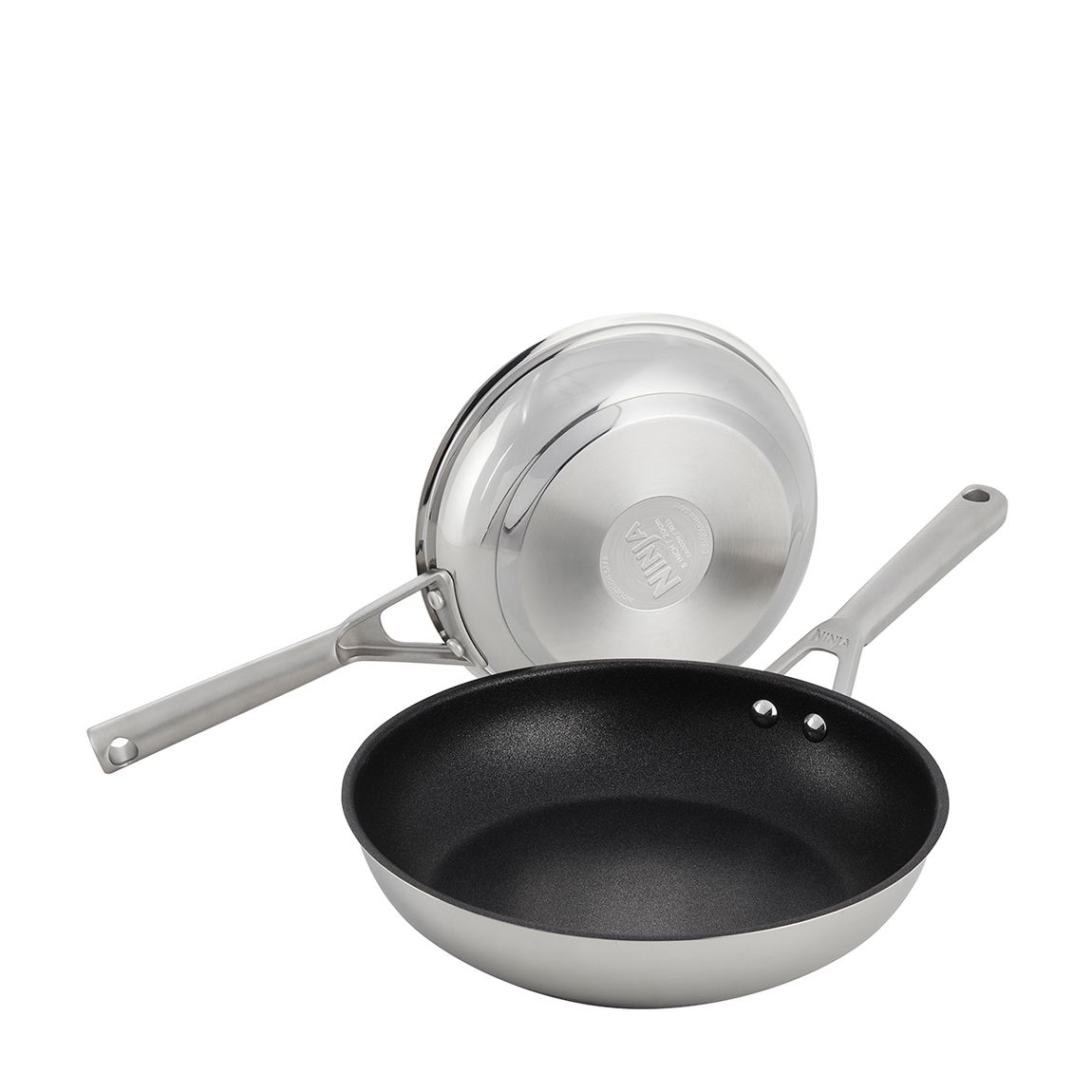 Ninja Zerostick Stainless Steel 2-Piece Frying Pan Set 20cm and 26cm main product photo