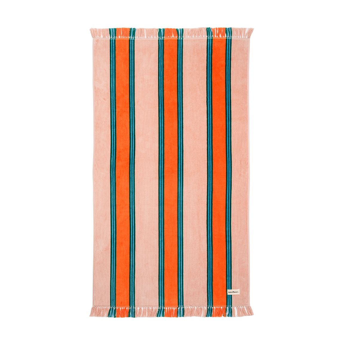 Bistro Stripe Beach Towel, Dusty Pink main product photo