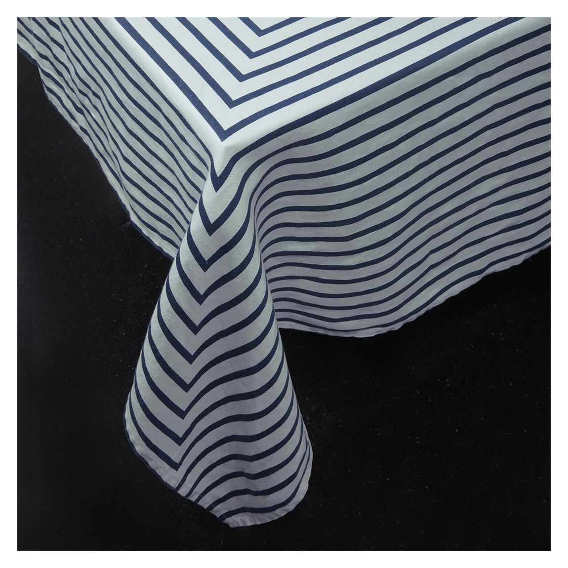 Linen Tablecloth, Concorde Blue on Blue main product photo