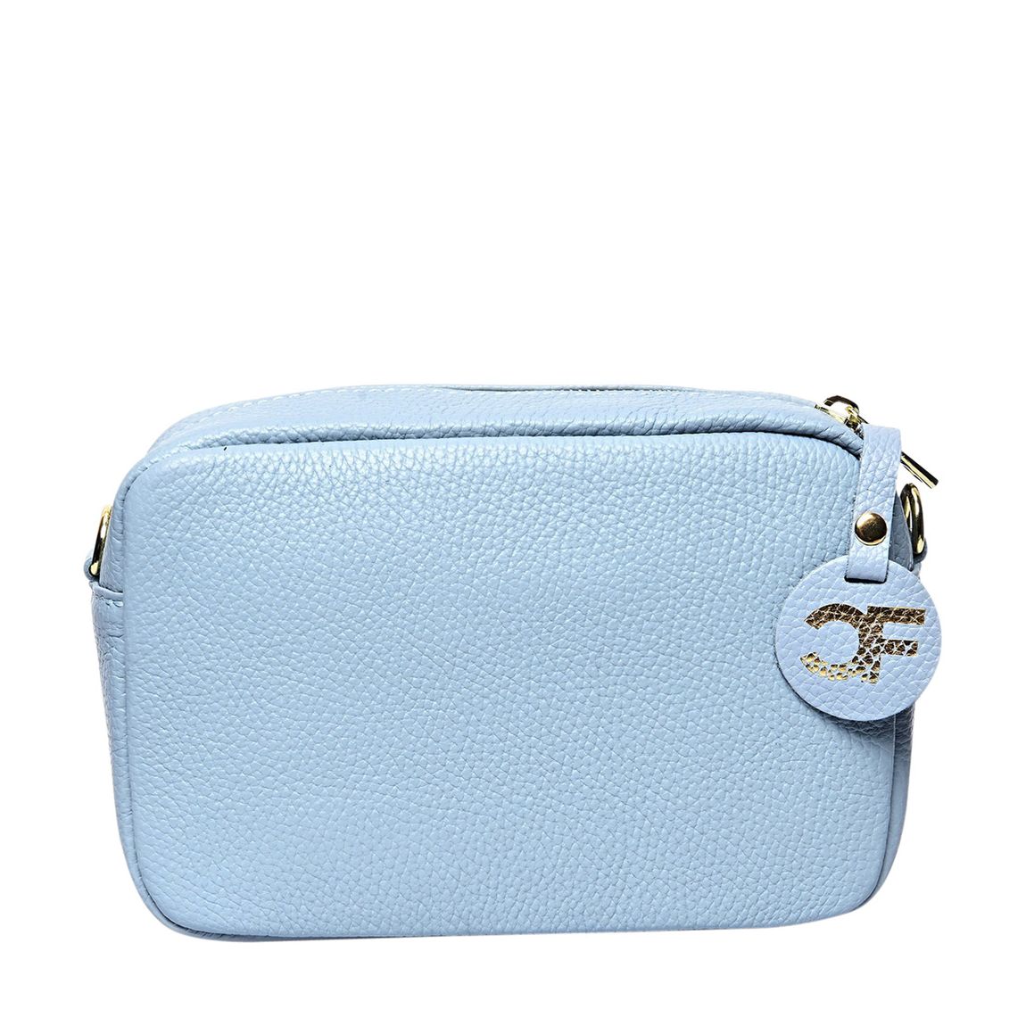 Blue Italian Leather Crossbody Bag main product photo