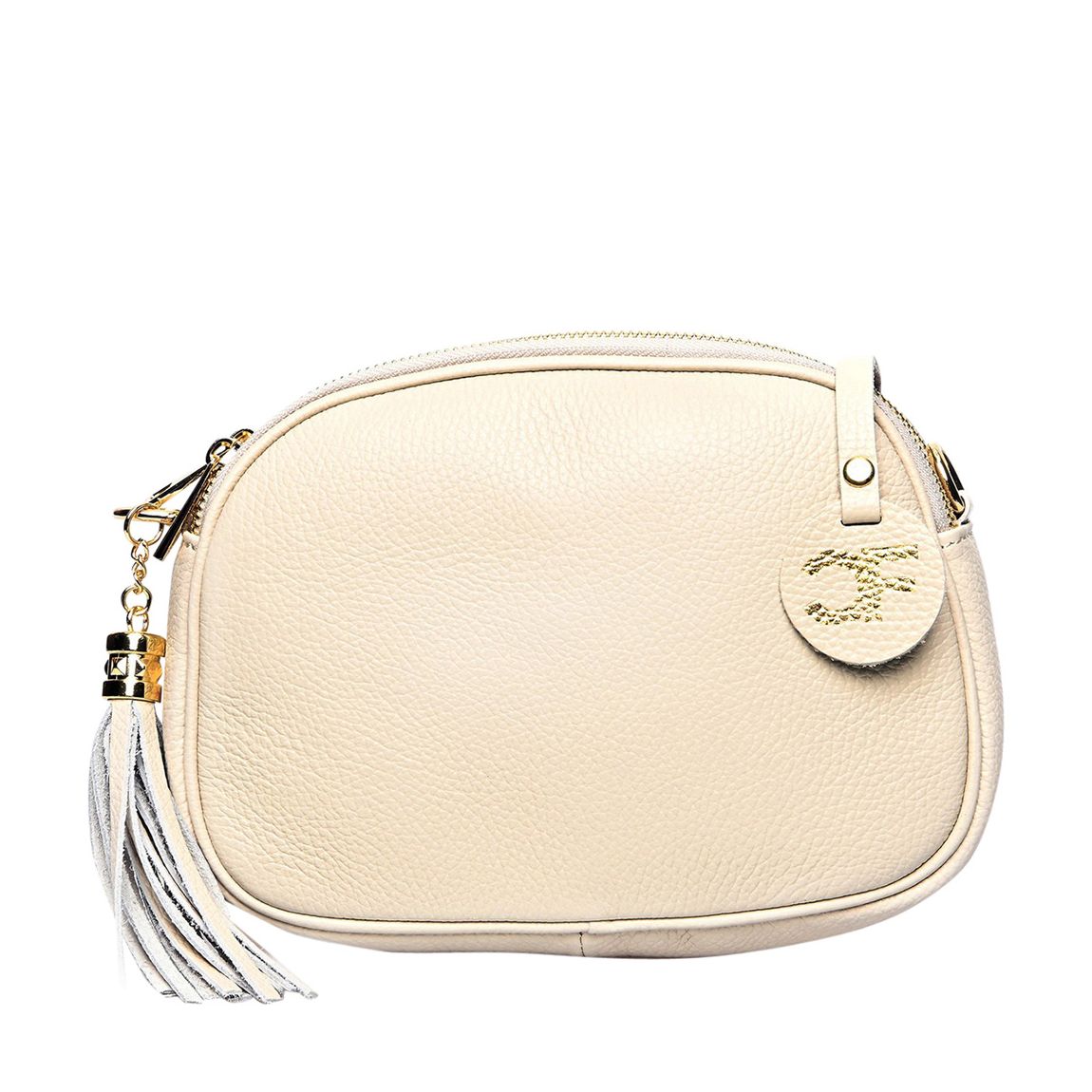 Beige Italian Leather Shoulder Bag main product photo