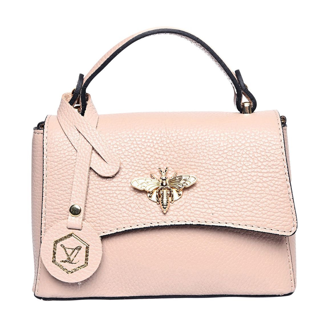 Pink Italian Leather Crossbody bag main product photo