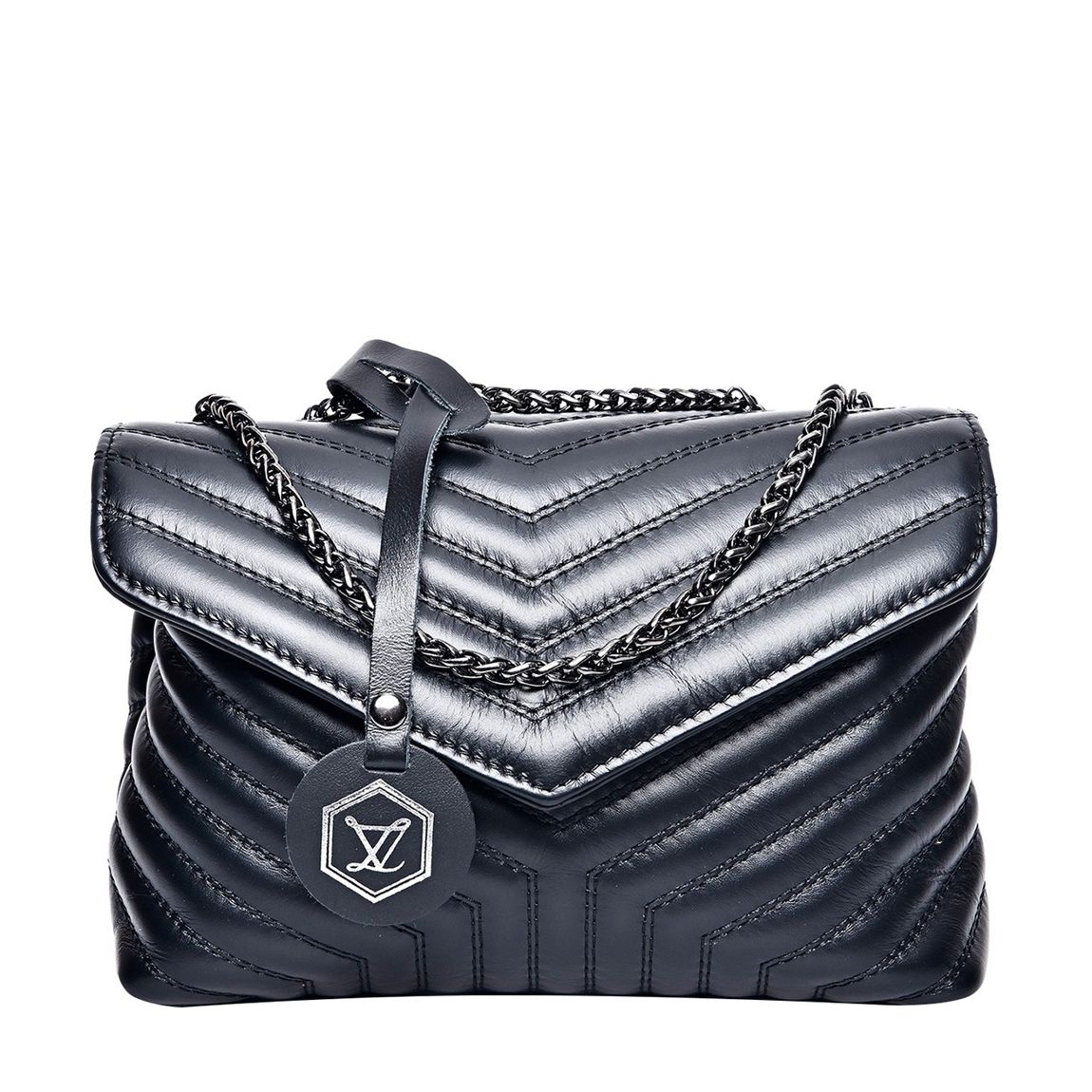 Black Leather Shoulder Bag main product photo