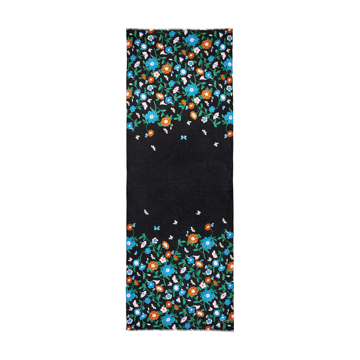 Black Floral Garden Oblong Scarf main product photo