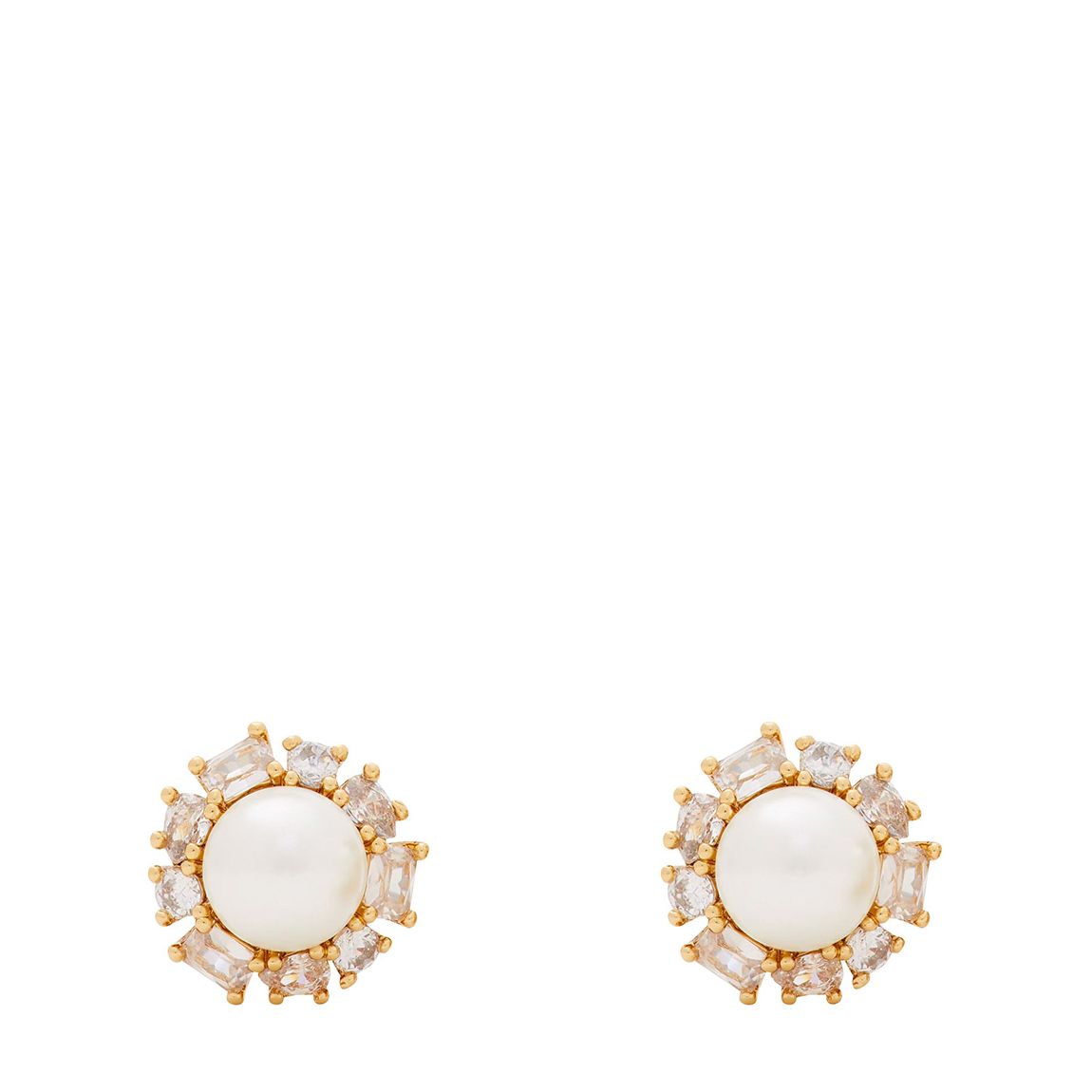 Cream, Silver Pearl Halo Studs main product photo