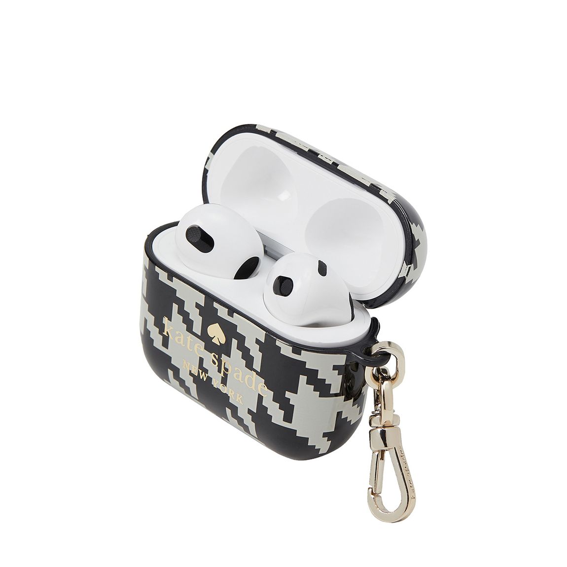 Black & White Houndstooth Printed Airpod Gen 3 Case main product photo
