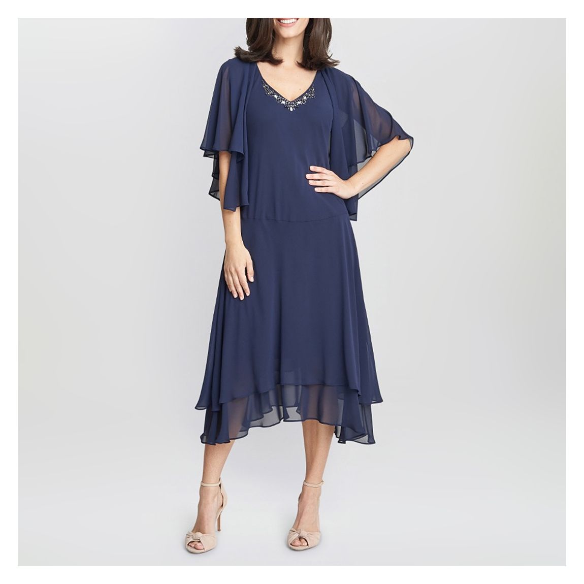 Cheryl Midi V Neck Embellished Dress And Jacket main product photo