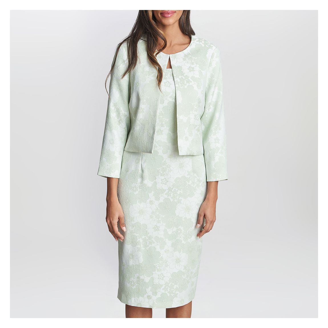 Mint Lily Jacquard Shift Dress And Bolero main product photo