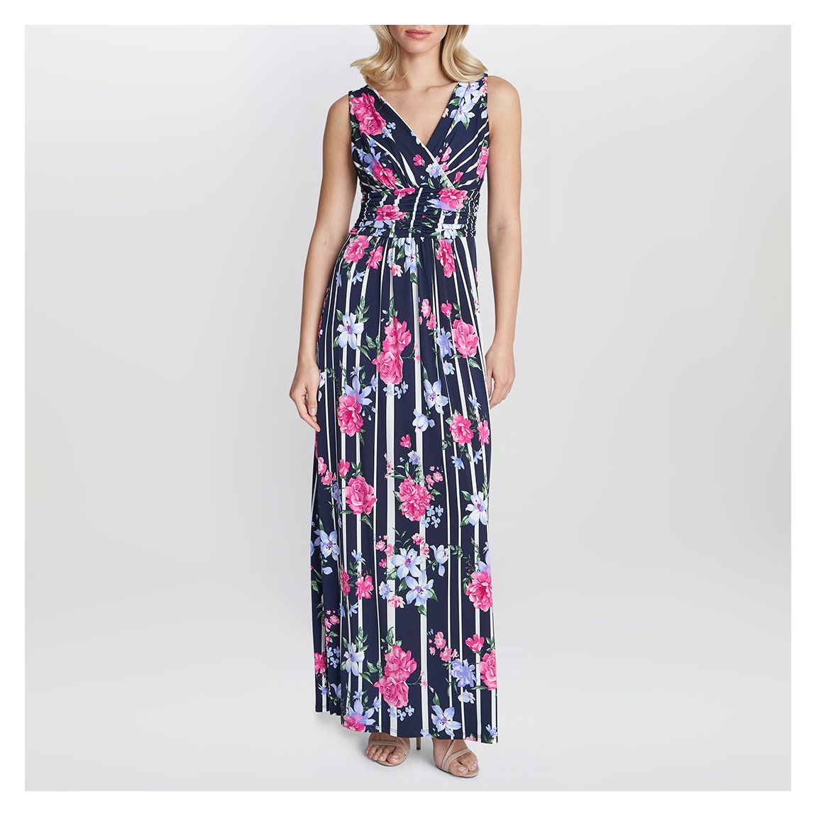 Navy/Pink Maxene Jersey Maxi Dress main product photo