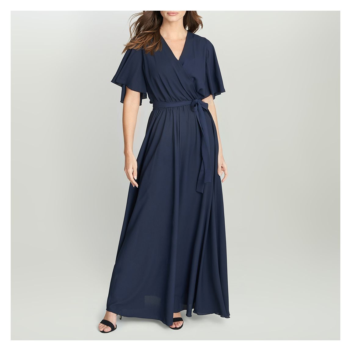 Navy Crissy Cape Sleeve Maxi Dress main product photo