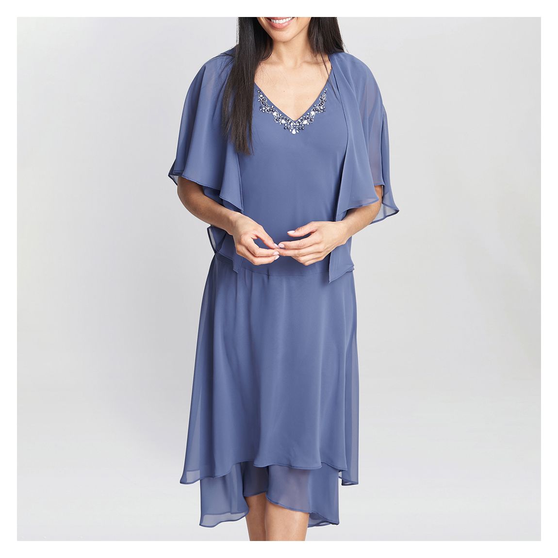 Cheryl Midi V Neck Embellished Dress And Jacket main product photo
