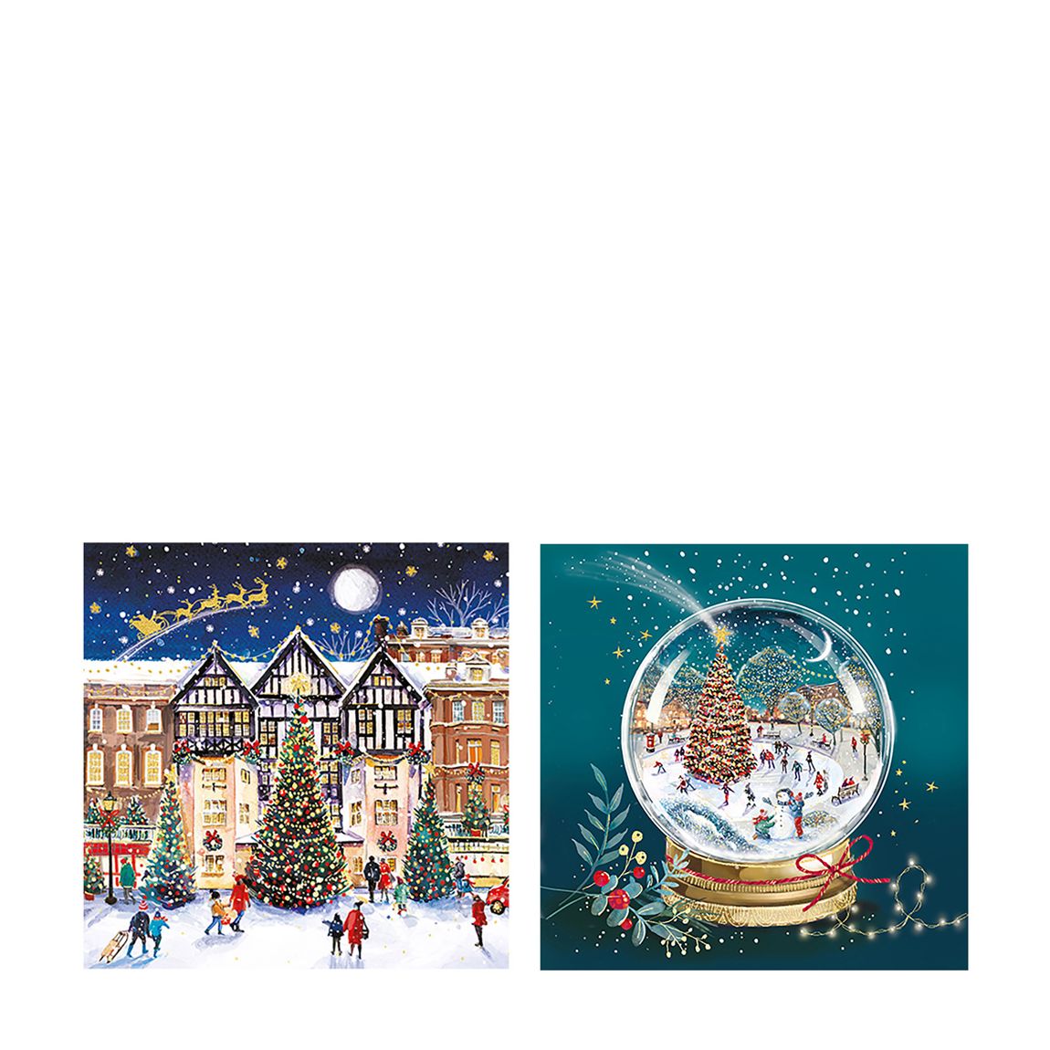 Set Of 20 Winter Scenes Luxury Foiled Christmas Cards main product photo