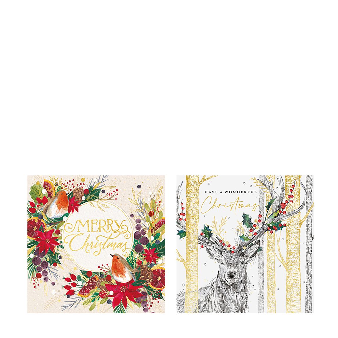 Set Of 20 Winter Animals Luxury Foiled Christmas Cards main product photo