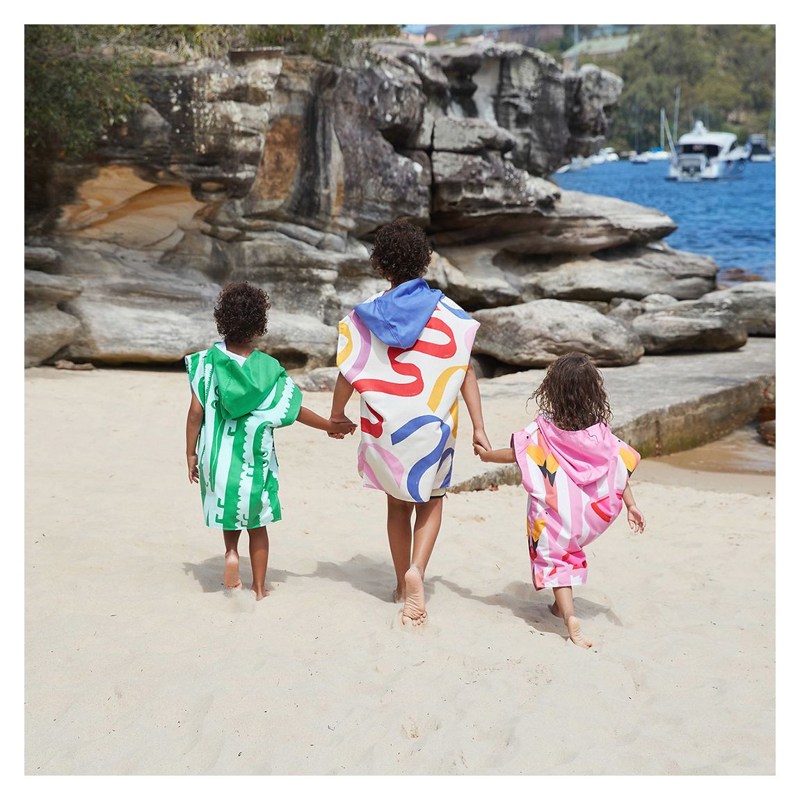 Kids Beach Poncho, Extra Small, Bondi Blue main product photo