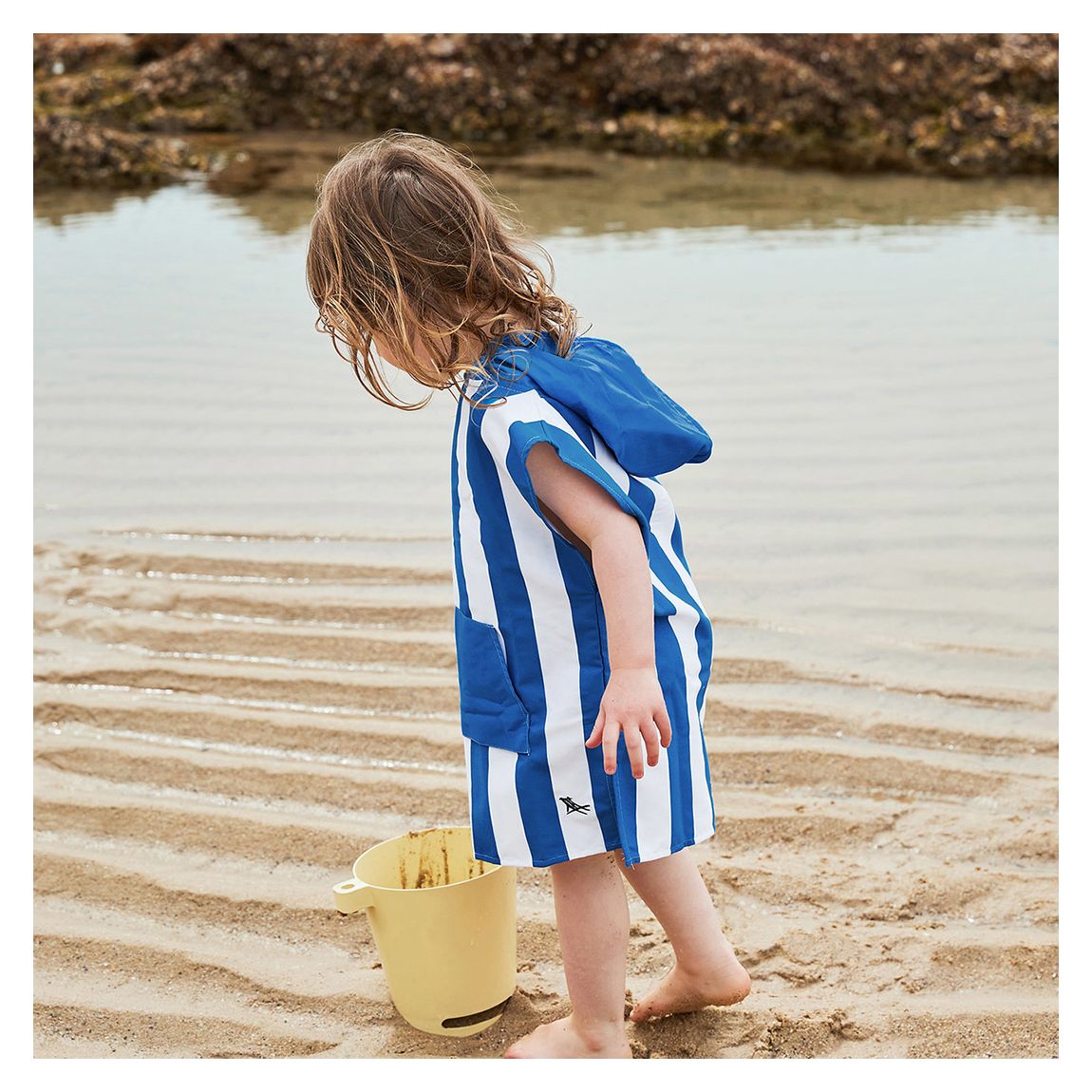 Kids Beach Poncho, Extra Small, Whitsunday Blue main product photo